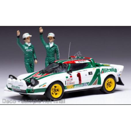 LANCIA STRATOS HF 1 MUNARI/MAIGA RALLYE MONTE CARLO 1977 1ER AVEC FIGURINES