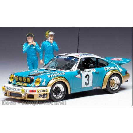 PORSCHE CARRERA RS 3 NICOLAS/LAVERNE RALLYE MONTE CARLO 1978 1ER AVEC FIGURINES