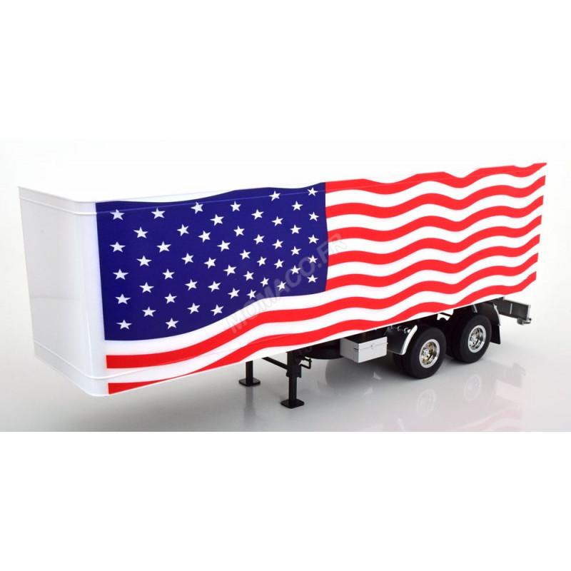 Remorque Semi-remorque Road Kings 1/18 - Stars & Stripes - Camion Valise - Neuf