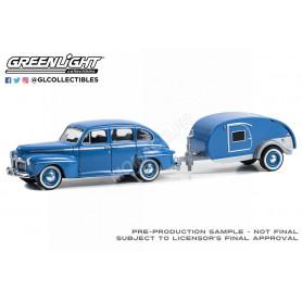 FORD FORDOR SUPER DELUXE 1942 AVEC REMORQUE BLEUE (EPUISE)