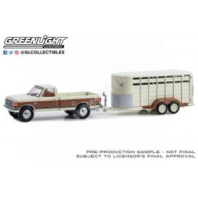 FORD F-250 XLT LARIAT 1991 AVEC REMORQUE ANIMAUX BEIGE