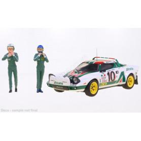 LANCIA STRATOS HF 10 MUNARI/MAIGA RALLYE MONTE CARLO 1976 1ER AVEC 2 FIGURINES