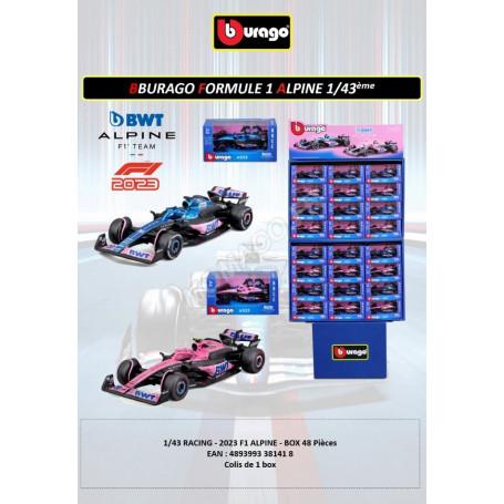 DISPLAY DE 48 PIECES : VEHICULES "RACING F1 - 2023 - ALPINE" (BOITAGE SOUPLE)