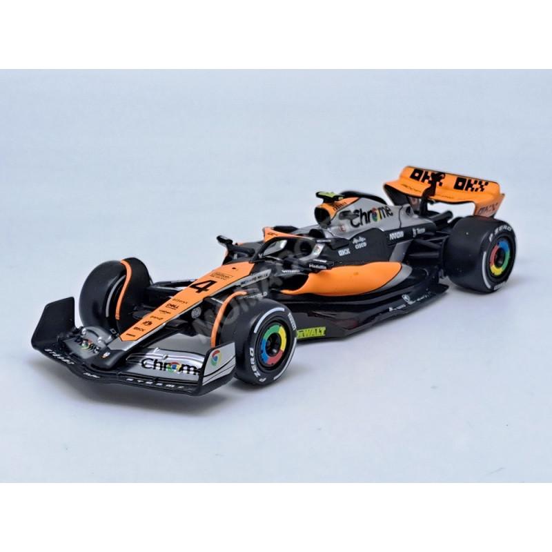 Bburago 1:43 P2 GP britannique Mclaren F1 MCL60 2023 # 4 Lando Norris # 81 Oscar Piastri alliage voiture moulé sous pression modèle jouet à collectionner