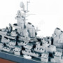 CUIRASSE AMERICAIN USS MISSOURI (BB-63) CLASSE IOWA "US NAVY" "BATTAILLE OKINAWA - PACIFIC" 1944 (AVEC COQUE ET SOCLE)