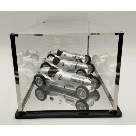 BUNDLE : MERCEDES-BENZ W125 GRAND PRIX DONINGTON 1937 AVEC VITRINE