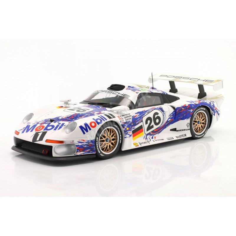UT Modèles 1:18 Porsche 911 GT1, Mobil 1, #25, Blanche, Diecast, #021839