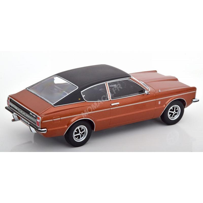 Miniature FORD TAUNUS GXL COUPE AVEC TOIT VINYL 1971 BLEU FONCE/BLANC 1/18