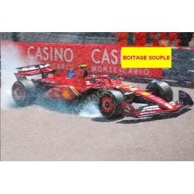 FERRARI F1 SF-24 TEAM SCUDERIA FERRARI 55 CARLOS SAINZ GRAND PRIX DE MONACO 2024 3EME (BOITAGE SOUPLE)