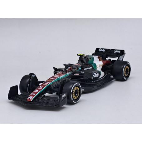 ALFA ROMEO F1 C43 TEAM STAKE 24 GUANYU ZHOU GRAND PRIX D'ITALIE MONZA 2023 (PACKAGING PREMIUM AVEC CASQUE) (EPUISE)