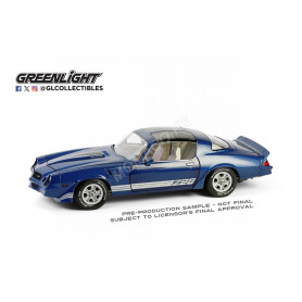 CHEVROLET CAMARO Z28 1980 AVEC TOIT OUVRANT BLEUE BANDES CHARBONS (EPUISE)