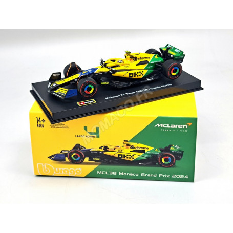 MCLAREN F1 MCL38 MERCEDES TEAM MCLAREN 4 LANDO NORRIS GRAND PRIX DE MONACO 2024 4EME (PACKAGING PREMIUM) (EPUISE)