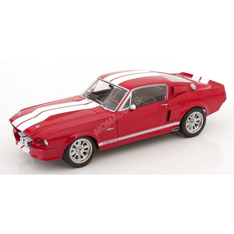 Modèle Réduit Ford Shelby Mustang GT500 1967 - Échelle 1:12 - Rouge Et Blanc - Métal Die-cast - Capot Et Portes Ouvrantes - 40 Cm