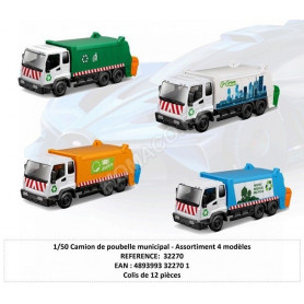 DISPLAY DE 12 PIECES : CAMION POUBELLE MUNICIPAL