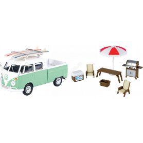 VOLKSWAGEN TYPE 2 (T1) DOUBLE CABINE PICK-IP VERT AVEC ACCESSOIRES