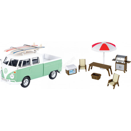 VOLKSWAGEN TYPE 2 (T1) DOUBLE CABINE PICK-IP VERT AVEC ACCESSOIRES