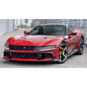 FERRARI 12CILINDRI 2024 ROUGE "ROSSO IMOLA" INTERIEUR CREME (BOITE PREMIUM - HARDCASE)