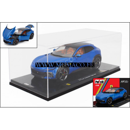 FERRARI PUROSANGUE 2022 BLEU "BLU CORSA" ET INTERIEUR MARRON (BOITE PREMIUM - HARDCASE)