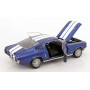 FORD MUSTANG GT FASTBACK 1968 BLEU METALLISE BANDES BLANCHES