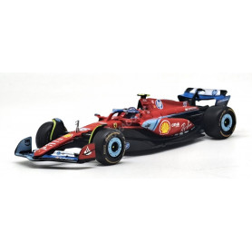 FERRARI F1 SF-24 TEAM SCUDERIA FERRARI 55 CARLOS SAINZ GRAND PRIX MIAMI 2024 5EME (PACKAGING PREMIUM AVEC CASQUE) (EPUISE)