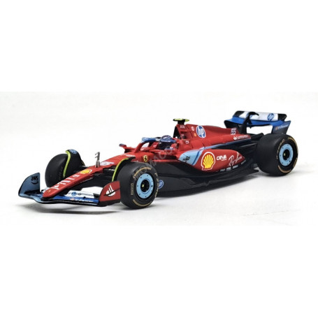 FERRARI F1 SF-24 TEAM SCUDERIA FERRARI 55 CARLOS SAINZ GRAND PRIX MIAMI 2024 5EME (PACKAGING PREMIUM AVEC CASQUE) (EPUISE)