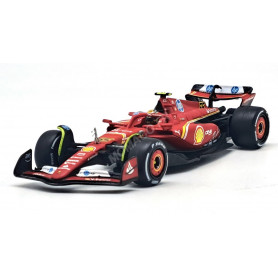 FERRARI F1 SF-24 TEAM SCUDERIA FERRARI 55 CARLOS SAINZ GRAND PRIX D'ITALIE MONZA 2024 4EME (PACKAGING PREMIUM AVEC CASQUE)