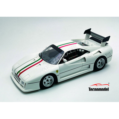 FERRARI 288 GTO EVOLUZIONE 1985 BLANC AVEC BANDES AUX COULEURS DU DRAPEAU ITALIEN