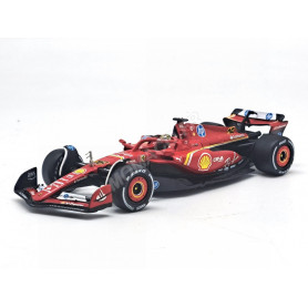 FERRARI F1 SF-24 TEAM SCUDERIA FERRARI 16 CHARLES LECLERC GRAND PRIX D'ITALIE MONZA 2024 1ER (PACKAGING PREMIUM AVEC CASQUE)