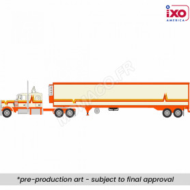 PETERBILT 359 1973 CREME / ORANGE AVEC REMORQUE