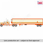 PETERBILT 359 1973 CREME / ORANGE AVEC REMORQUE