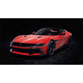 FERRARI 12CILINDRI 2024 ROUGE "ROSSO CORSA" (BOITE AVEC RHODOID)