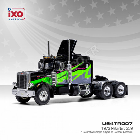 PETERBILT 359 1973 NOIR AVEC DECORATION VERT/GRISE