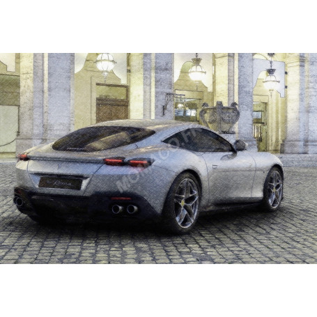 FERRARI ROMA 2019 GRIS "GRIGIO TITANIO" (BOITE AVEC PLEXI)