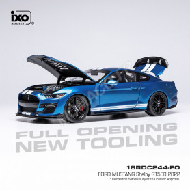 FORD MUSTANG SHELBY GT500 2022 BLEU BANDES BLANCHES