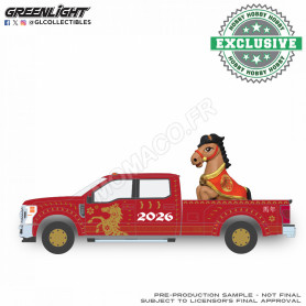 FORD F-450 2022 "SIGNE DU ZODIAQUE CHINOIS 2026 - ANNEE DU CHEVAL" AVEC ACCESSOIRE ET BOITE + VITRINE