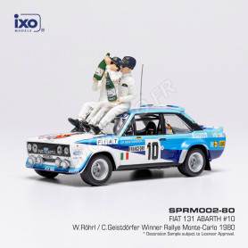 FIAT 131 ABARTH 10 RÖHRL/GEISTDÖRFER RALLYE MONTE-CARLO 1980 1 ER AVEC 2 FIGURINES
