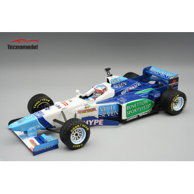 BENETTON B196 AVEC PNEUS PLUIE 3 JEAN ALESI GRAND PRIX DU BRESIL 1996 AVEC FIGURINE