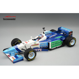 BENETTON B196 AVEC PNEUS PLUIE 4 GHERARD BERGER GRAND PRIX D'ESPAGNE 1996 AVEC FIGURINE