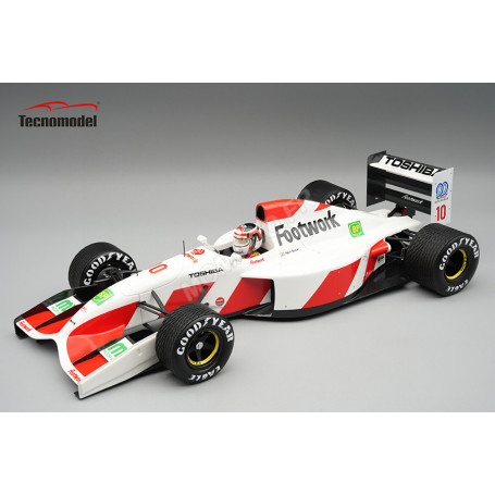 FOOTWORK FA13 AVEC PNEUS PLUIE 10 AGURI SUZUKI GRAND PRIX DE BELGIQUE 1992 AVEC FIGURINE