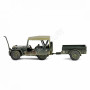 JEEP WILLYS MB "U.S.ARMY" AVEC REMORQUE