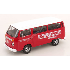 VOLKSWAGEN BUS T2B "PORSCHE RENNDIENST" AVEC JANTES FUCHS 1972 ROUGE/BLANC