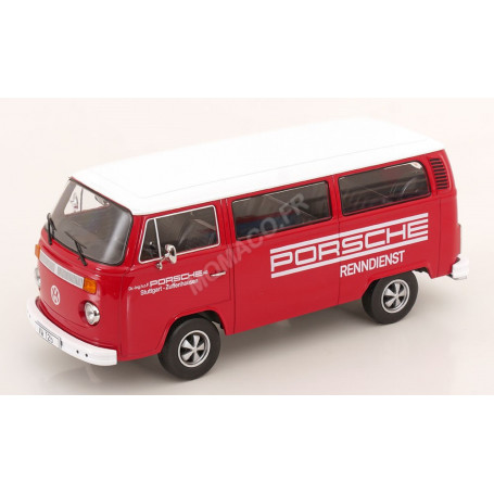 VOLKSWAGEN BUS T2B "PORSCHE RENNDIENST" AVEC JANTES FUCHS 1972 ROUGE/BLANC