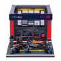 SET PIT STOP : FIGURINES MECANICIENS AVEC STAND ET ACCESSOIRES RED BULL F1 RB20 PEREZ