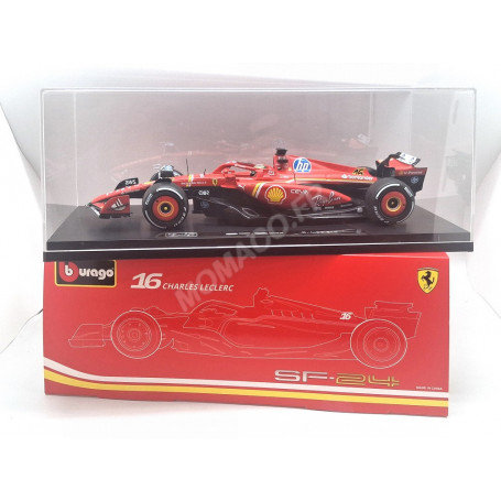 FERRARI F1 SF-24 TEAM SCUDERIA FERRARI 16 CHARLES LECLERC GRAND PRIX D'ITALIE MONZA 2024 1ER AVEC VITRINE
