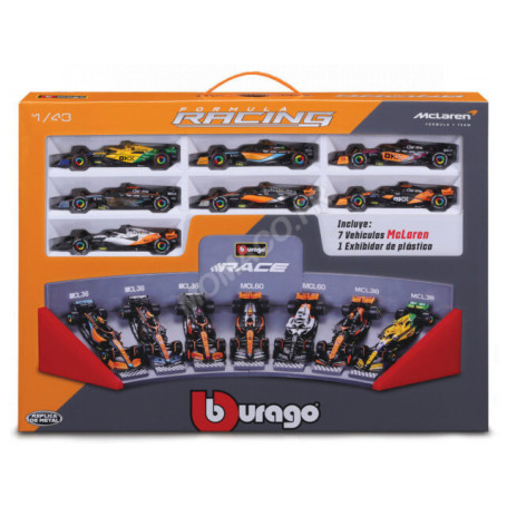 PACK DE 7 FORMULE 1 : MC LAREN AVEC PRESENTOIR