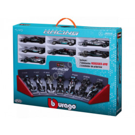 PACK DE 7 FORMULE 1 : MERCEDES-BENZ AVEC PRESENTOIR