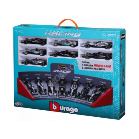 PACK DE 7 FORMULE 1 : MERCEDES-BENZ AVEC PRESENTOIR