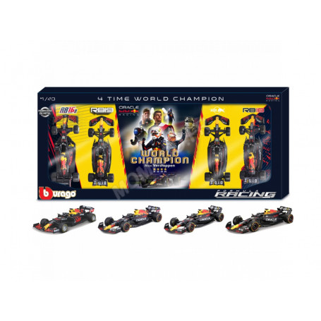 PACK DE 4 FORMULE 1 : RED BULL VERSTAPPEN CHAMPION 2021/2022/2023/2024