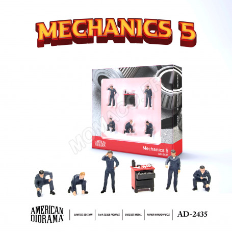 SET DE FIGURINE : 5 PERSONNAGES + 1 CHARIOT "MECHANICS 5"