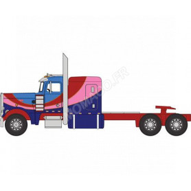 PETERBILT 359 1973 NOIR AVEC DECORATION BLEU/ROSE